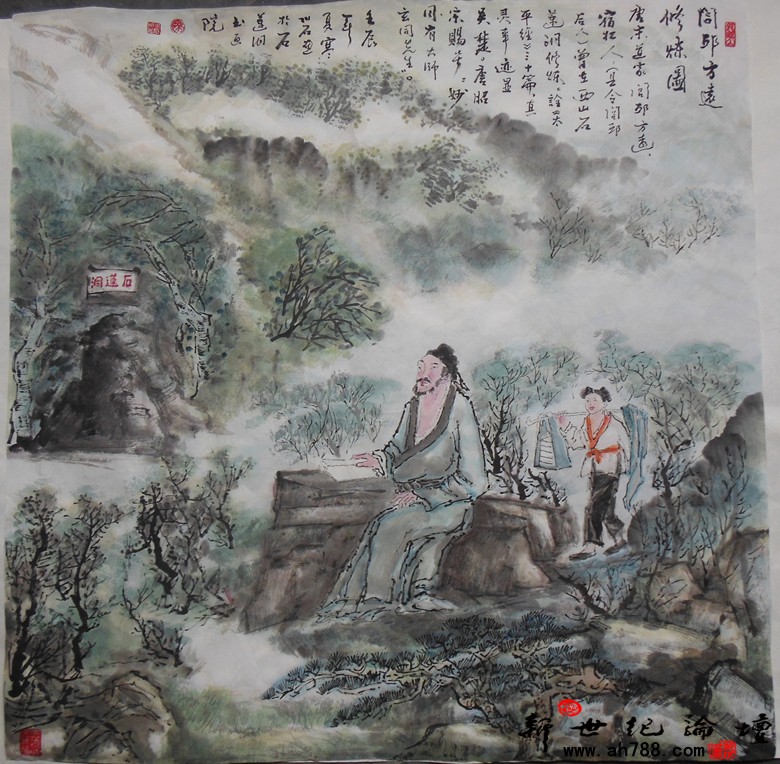国家一级书画师寒川石先生为石莲洞亲笔书画，新世纪论坛 摄02.jpg