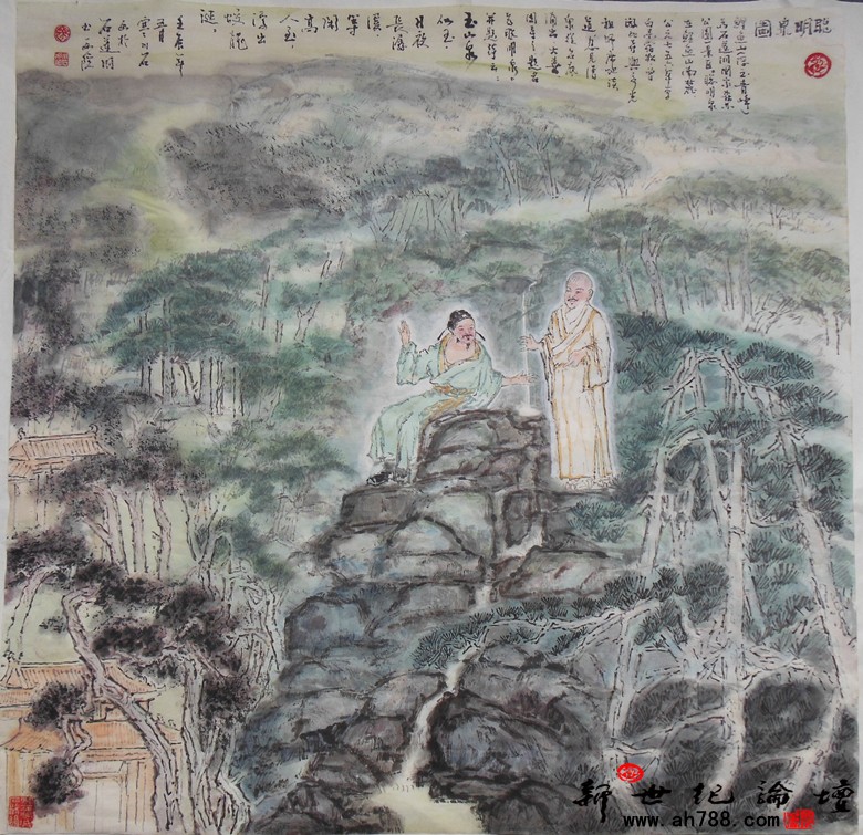 国家一级书画师寒川石先生为石莲洞亲笔书画，新世纪论坛 摄04.jpg
