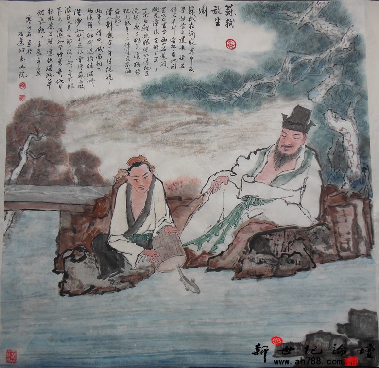国家一级书画师寒川石先生为石莲洞亲笔书画，新世纪论坛 摄06.jpg