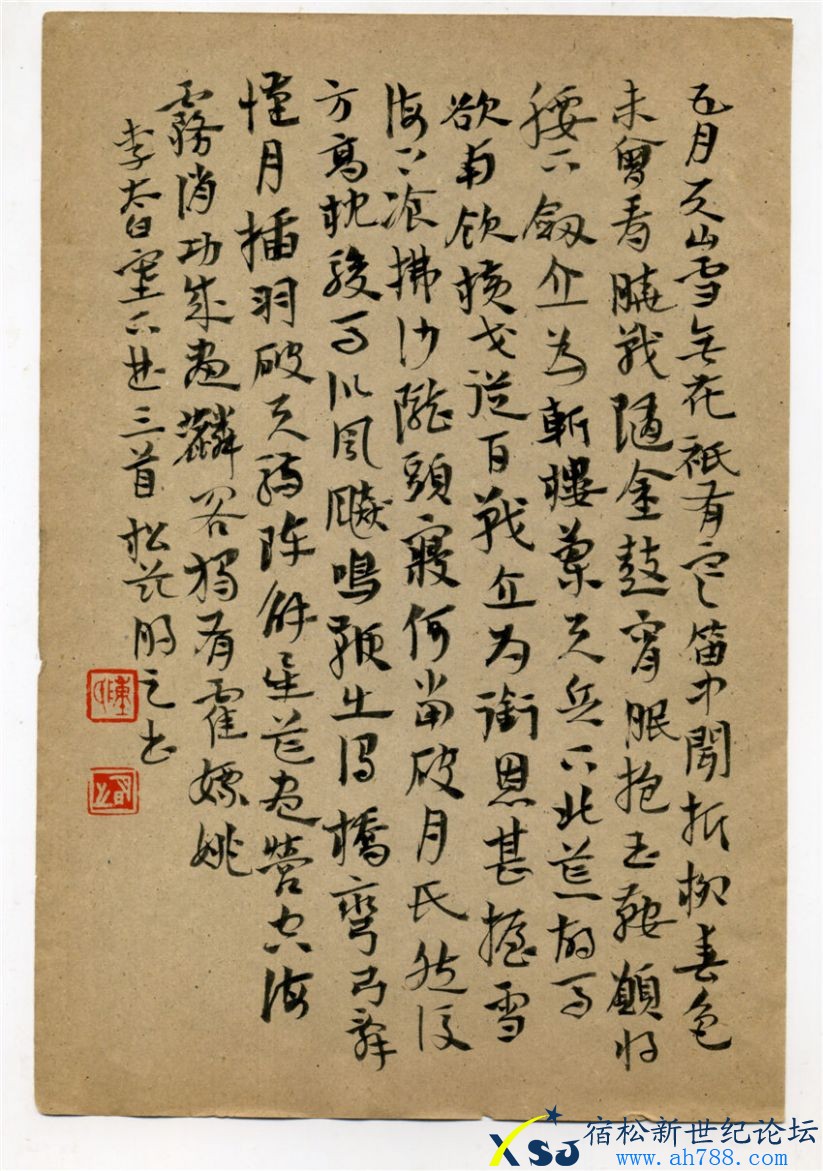 李太白塞下曲三首17X25，陈伟书法，宿松新世纪论坛上传；.jpg
