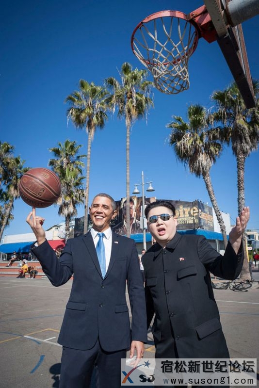 山寨版奥巴马与金正恩同游洛杉矶 (4).jpg