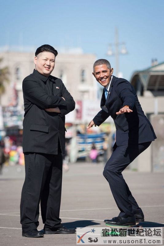 山寨版奥巴马与金正恩同游洛杉矶 (5).jpg