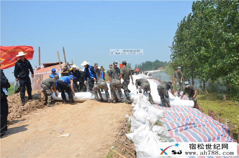 军民齐心抗洪灾，众志成城保家园;宿松世纪网摄 (9).jpg
