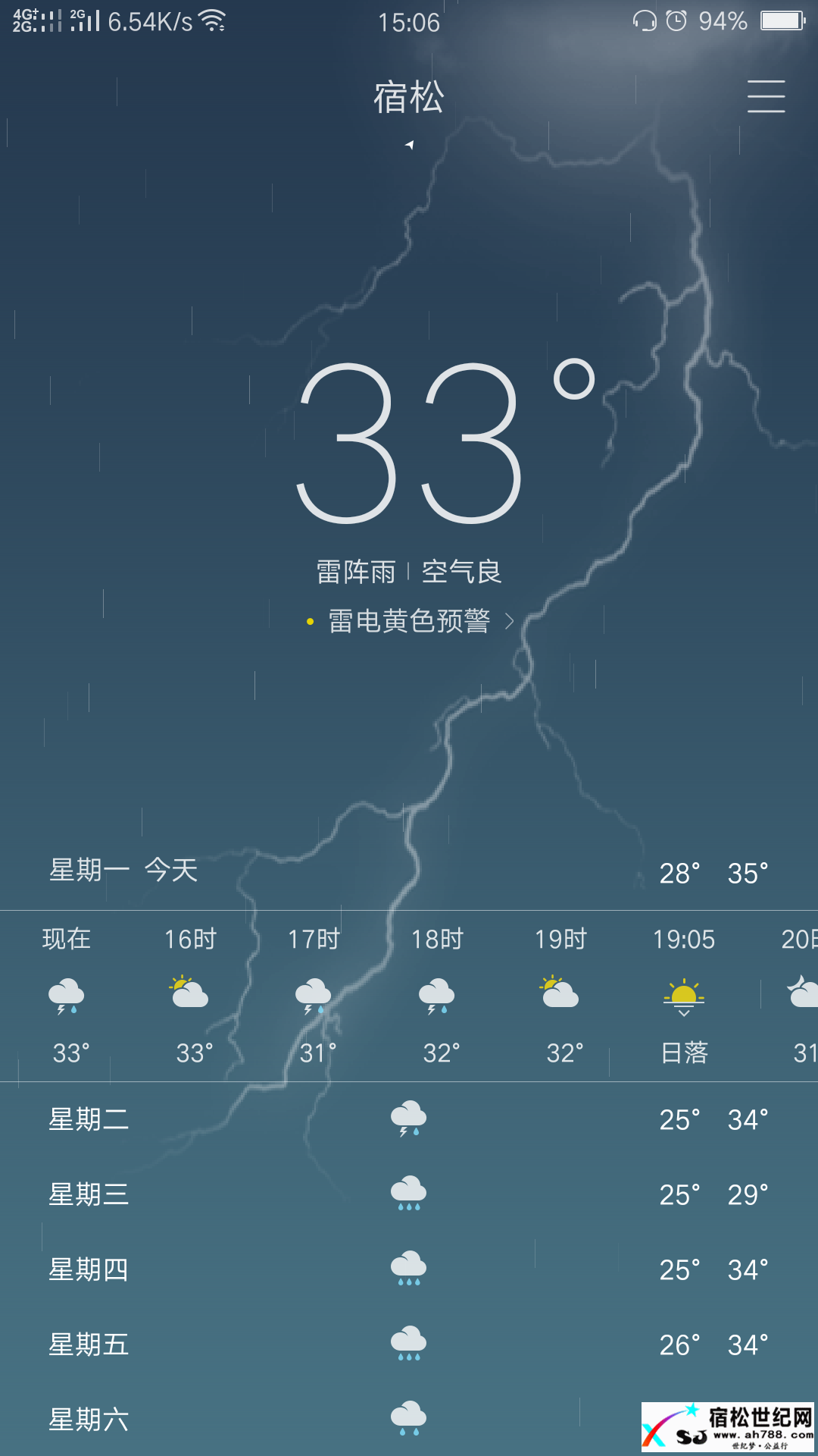 特大喜讯，宿松降温了，雷雨雷电来了宿松世纪网